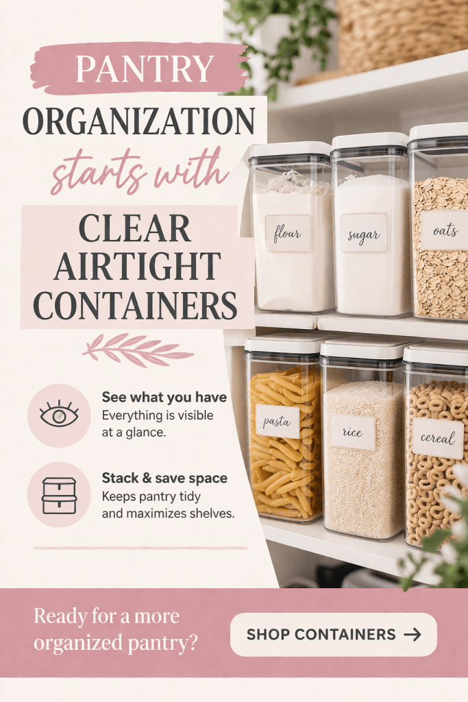 clear airtight food storage containers organizing pantry staples