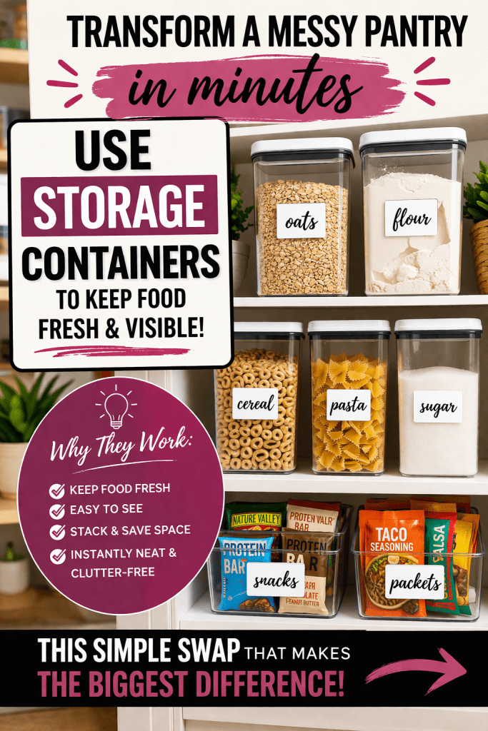 slim airtight pantry containers organizing dry goods in small pantry